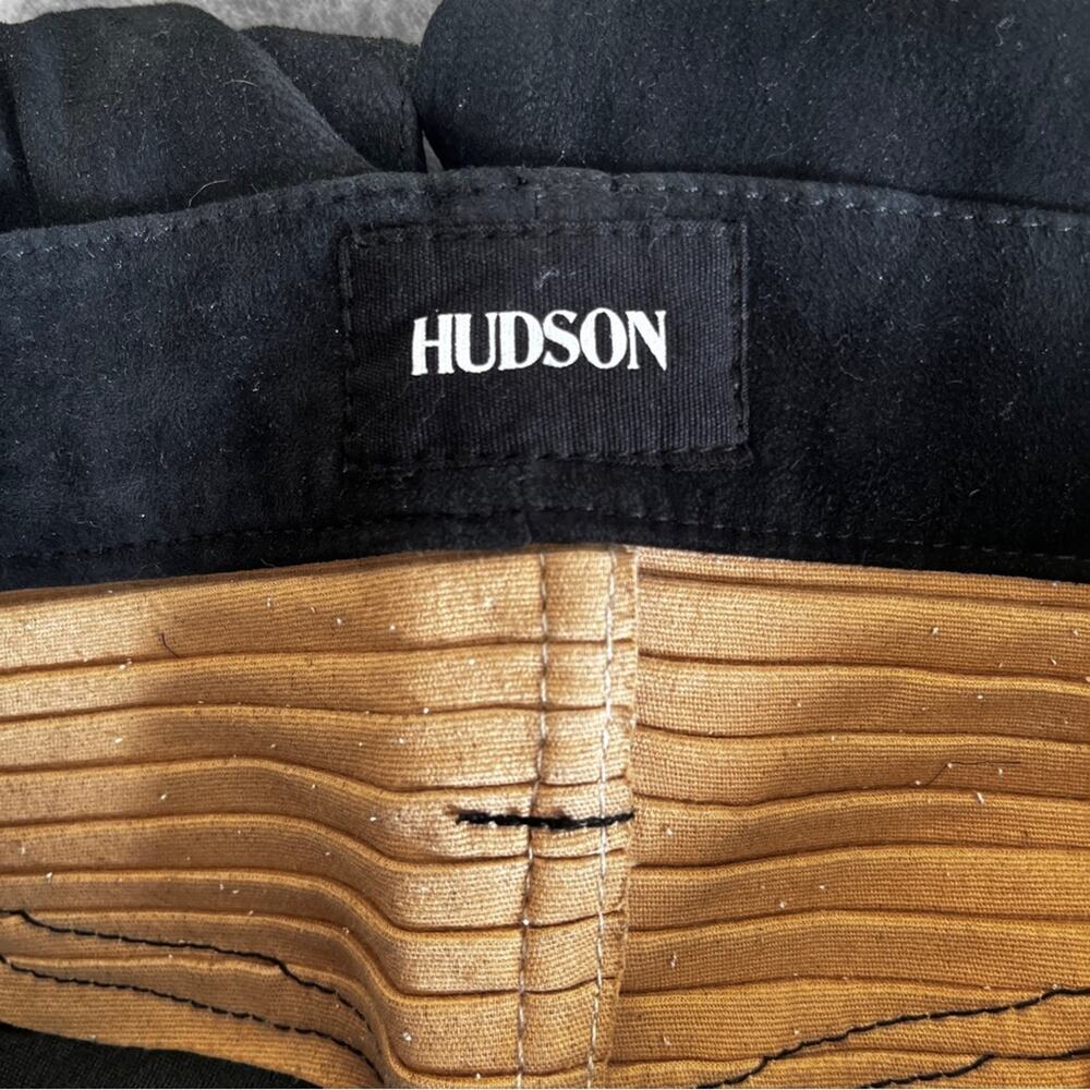 Hudson Shelby Cuatom Moto Super Skinny black Nubuck pants size 29 - Picture 10 of 12